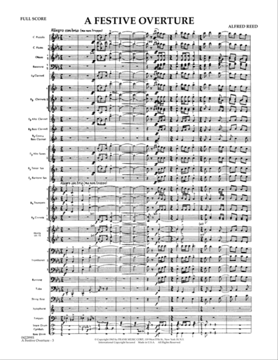 A Festive Overture - Full Score Concert Band scores gallery preview page 3