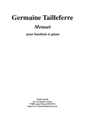Book cover for Germaine Tailleferre: Menuet for oboe and piano