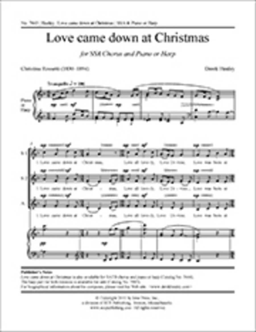 Love came down at Christmas (Choral Score) SSA scores gallery preview page 1