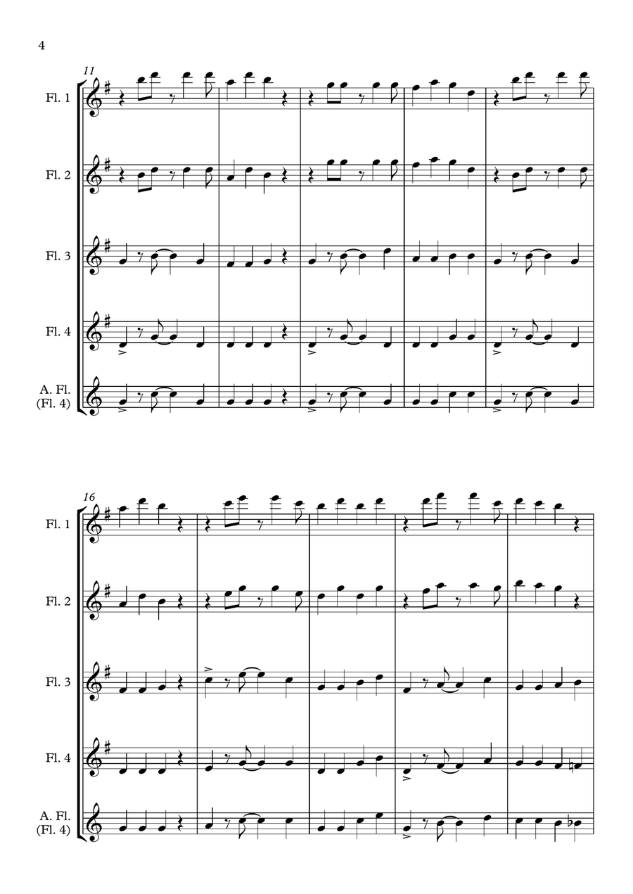 Under The Sea Flute Quartet scores gallery preview page 4