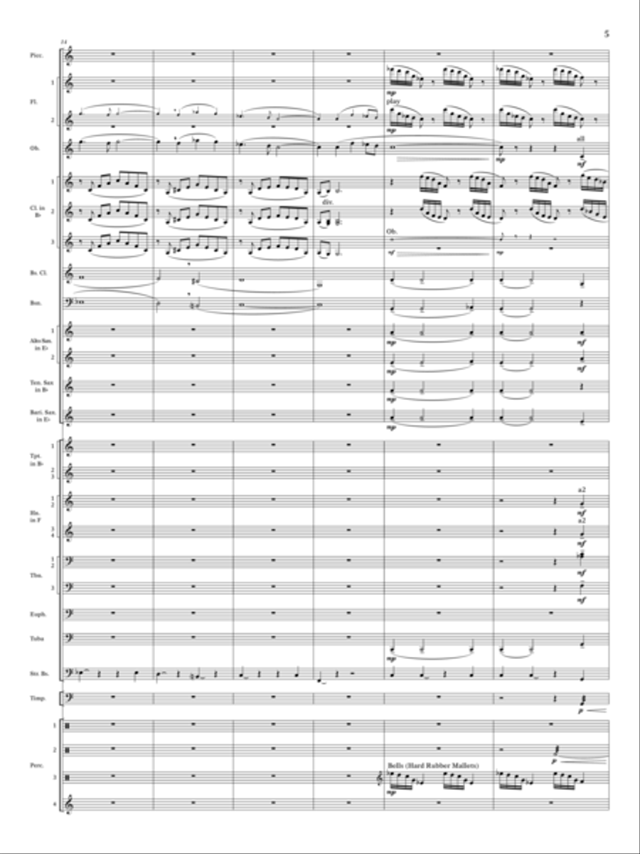 Cry Of The Last Unicorn - Full Score Concert Band scores gallery preview page 5