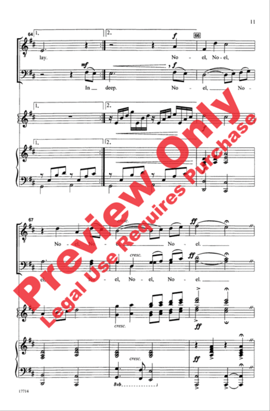 The First Noel / Pachelbel's Canon Men's Choir scores gallery preview page 11