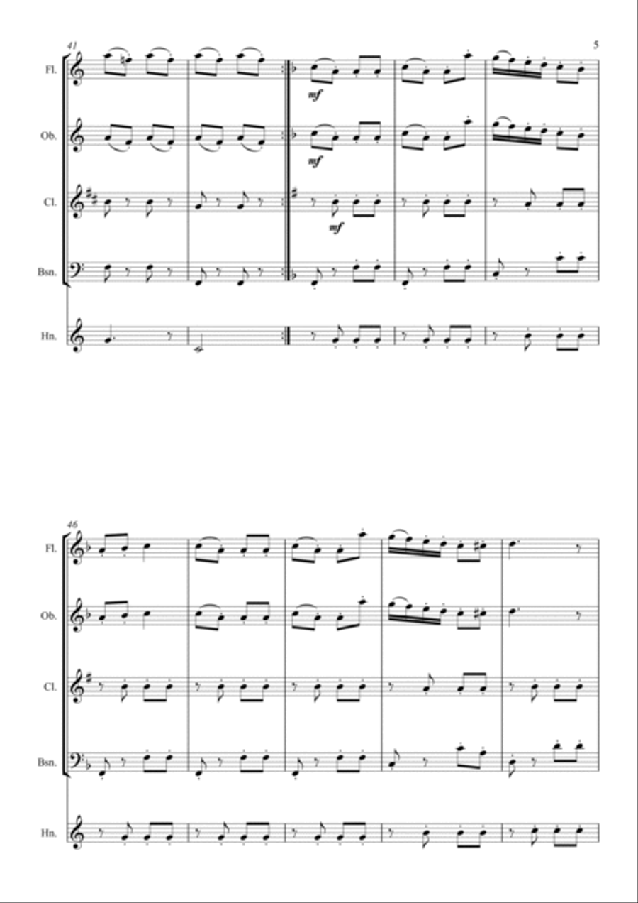 Turkish March, Op.113 Woodwind Quintet scores gallery preview page 5