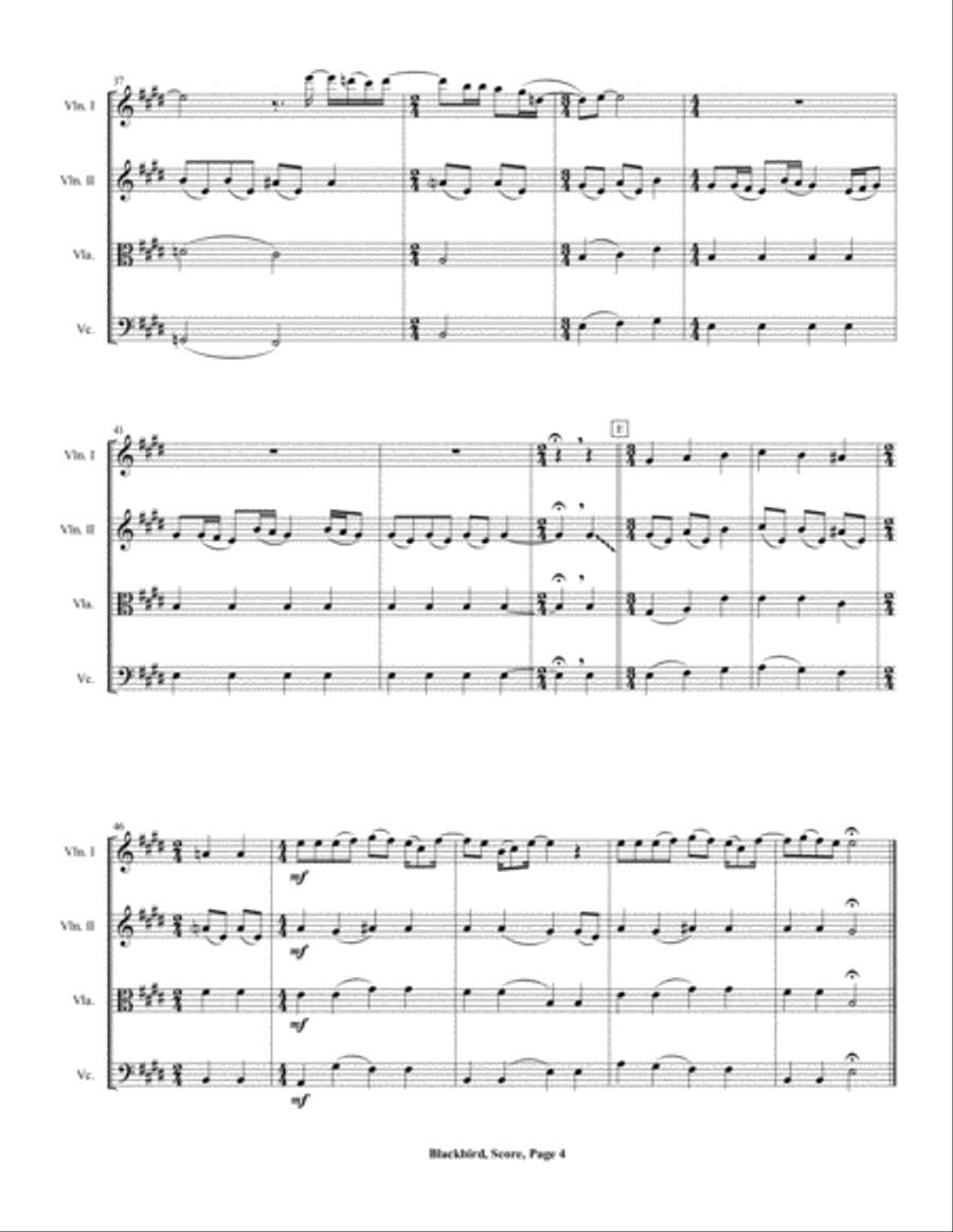 Blackbird String Quartet scores gallery preview page 6