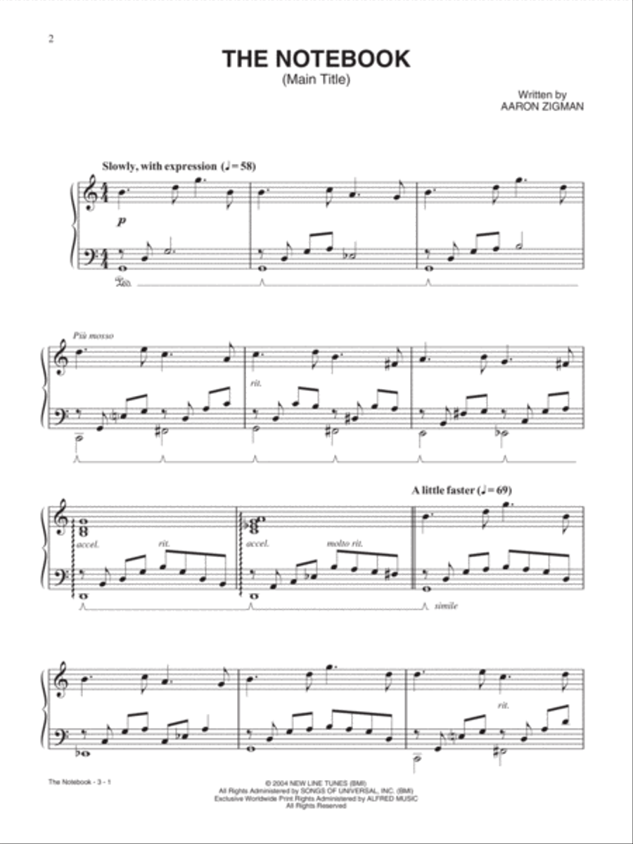 The Notebook (Main Title) Small Ensemble scores gallery preview page 2
