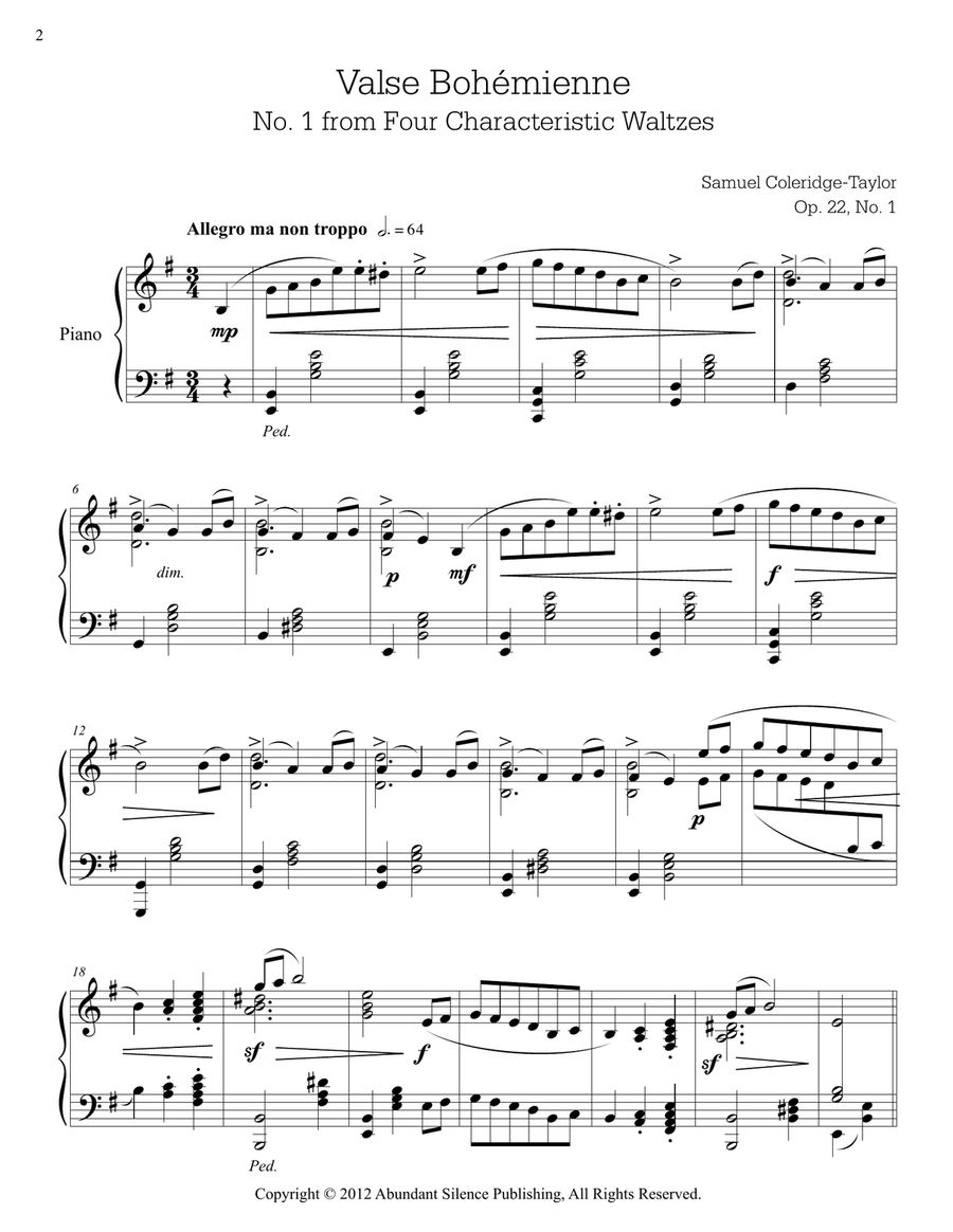 Valse Bohémienne Piano Solo scores gallery preview page 2