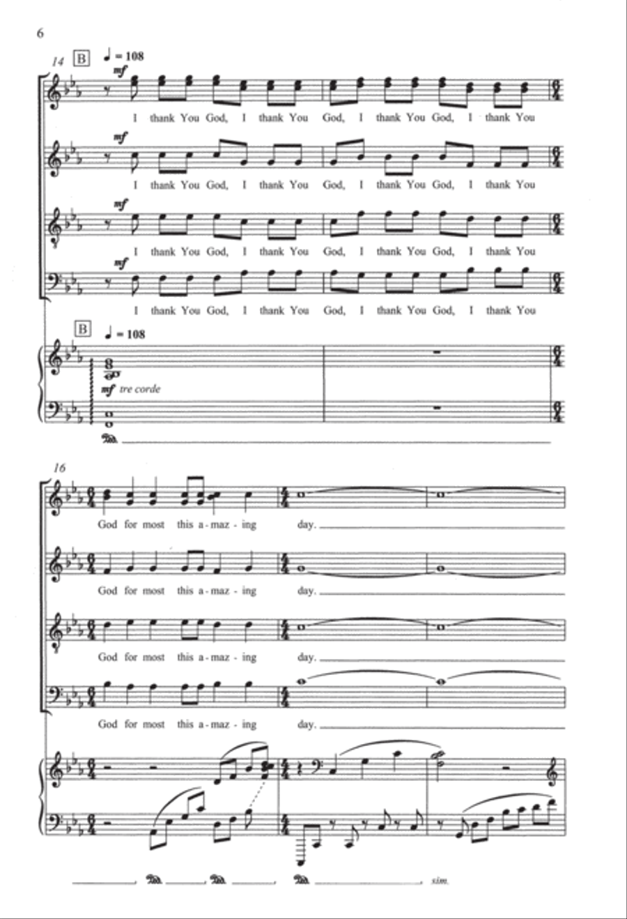 I Thank You God (SATB) SSATB scores gallery preview page 6