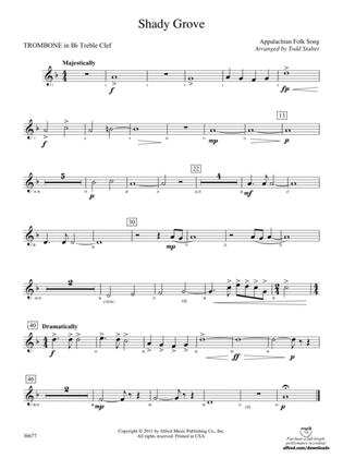 Shady Grove: (wp) 1st B-flat Trombone T.C.