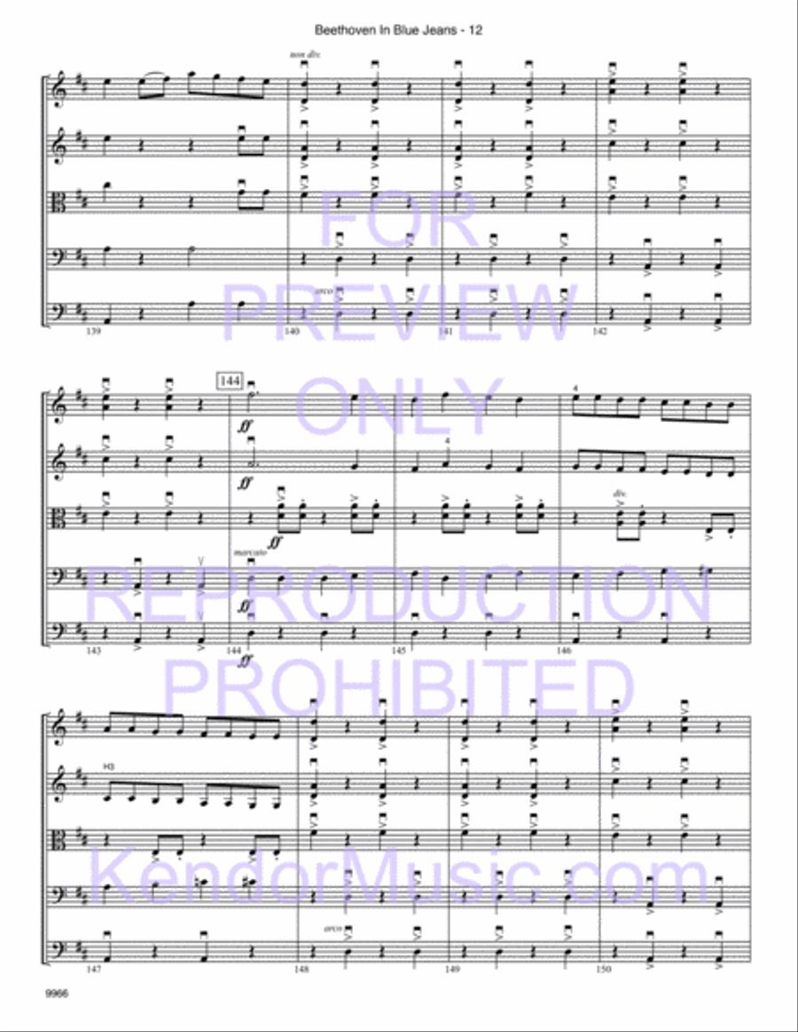 Beethoven In Blue Jeans String Orchestra scores gallery preview page 14