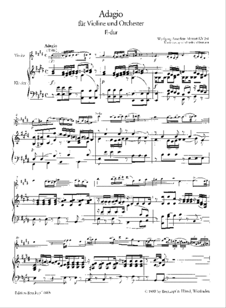 Adagio in E major K. 261 Violin Solo scores gallery preview page 2