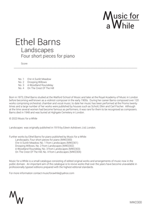 Ethel Barns - Landscapes, four short pieces for piano
