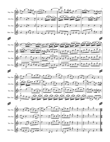 Handel - Water Music Suite No. I Movements 1-9 (for Saxophone Quartet SATB) image number null