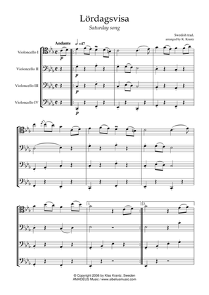Lördagsvisa / Saturdy Song for cello quartet