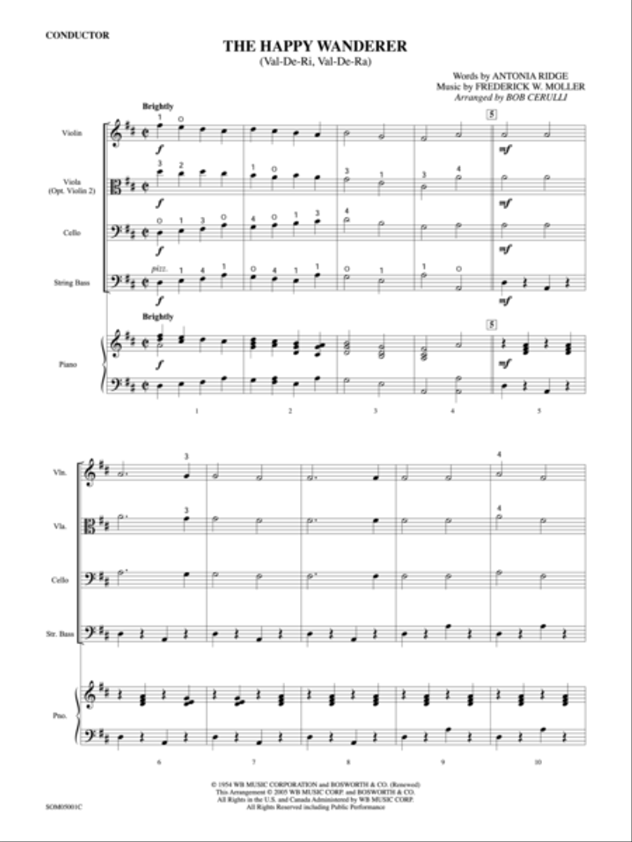The Happy Wanderer (Val-De-Ri, Val-De-Ra) String Orchestra scores gallery preview page 2