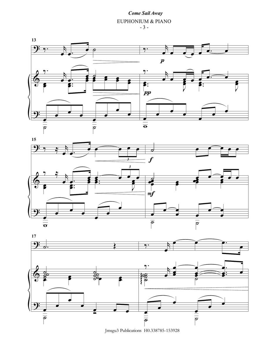 Come Sail Away Euphonium scores gallery preview page 3