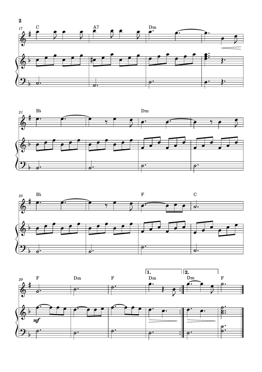 Hallelujah B-Flat Clarinet scores gallery preview page 2
