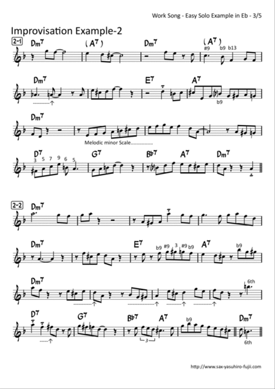Work Song Alto Saxophone scores gallery preview page 3