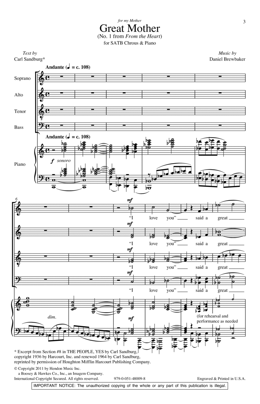 Great Mother Great Mother 4-Part scores gallery preview page 1