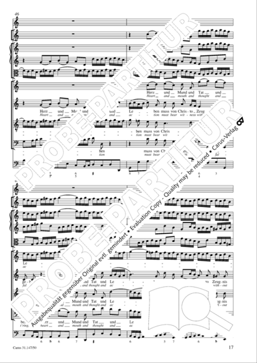 Heart and mouth and thought and action (Herz und Mund und Tat und Leben) (Herz und Mund und Tat und Leben) 4-Part scores gallery preview page 18