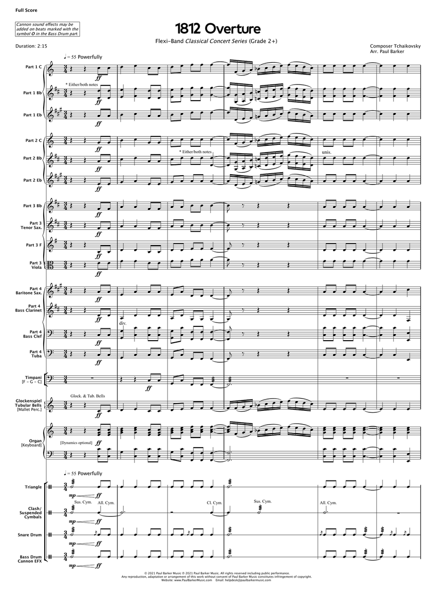 1812 Overture (Flexible Instrumentation) Concert Band scores gallery preview page 4