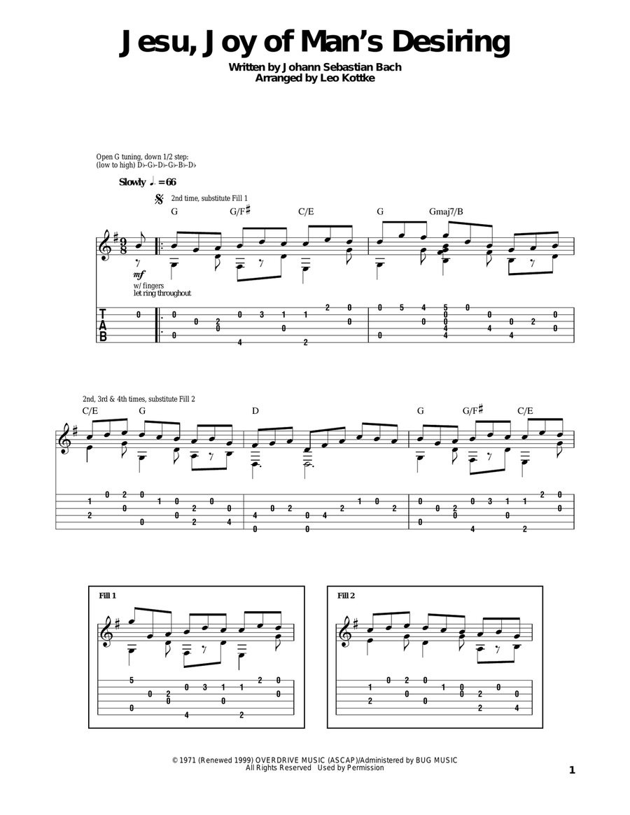 Jesu, Joy Of Man's Desiring Acoustic Guitar scores gallery preview page 1