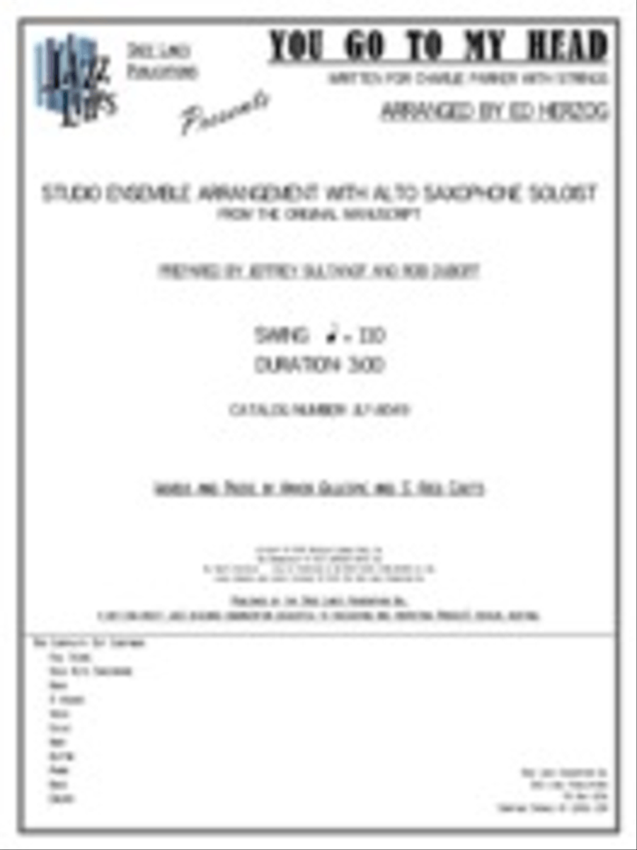 You Go To My Head Orchestra scores gallery preview page 1