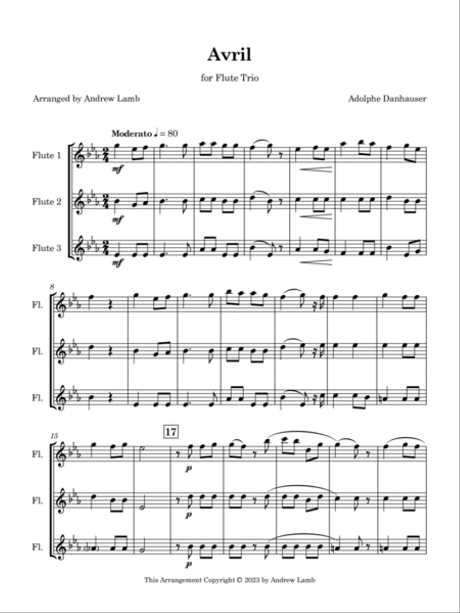 Avril (for Flute Trio) Flute Trio scores gallery preview page 3