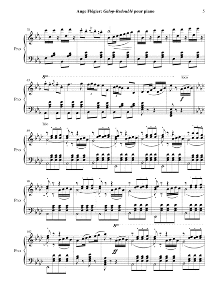 Ange Flégier: Galop-Redoublé for piano Piano Solo scores gallery preview page 5