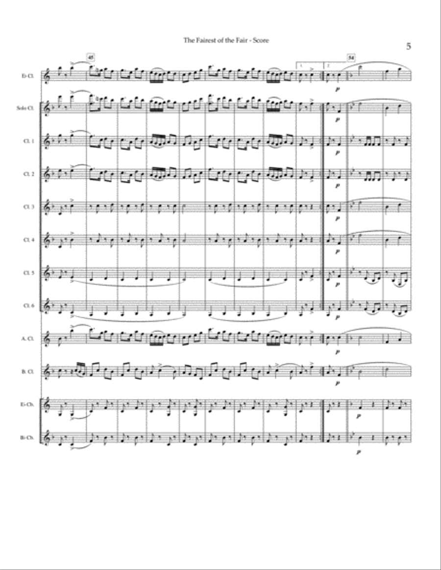 Fairest of the Fair Clarinet Choir scores gallery preview page 6