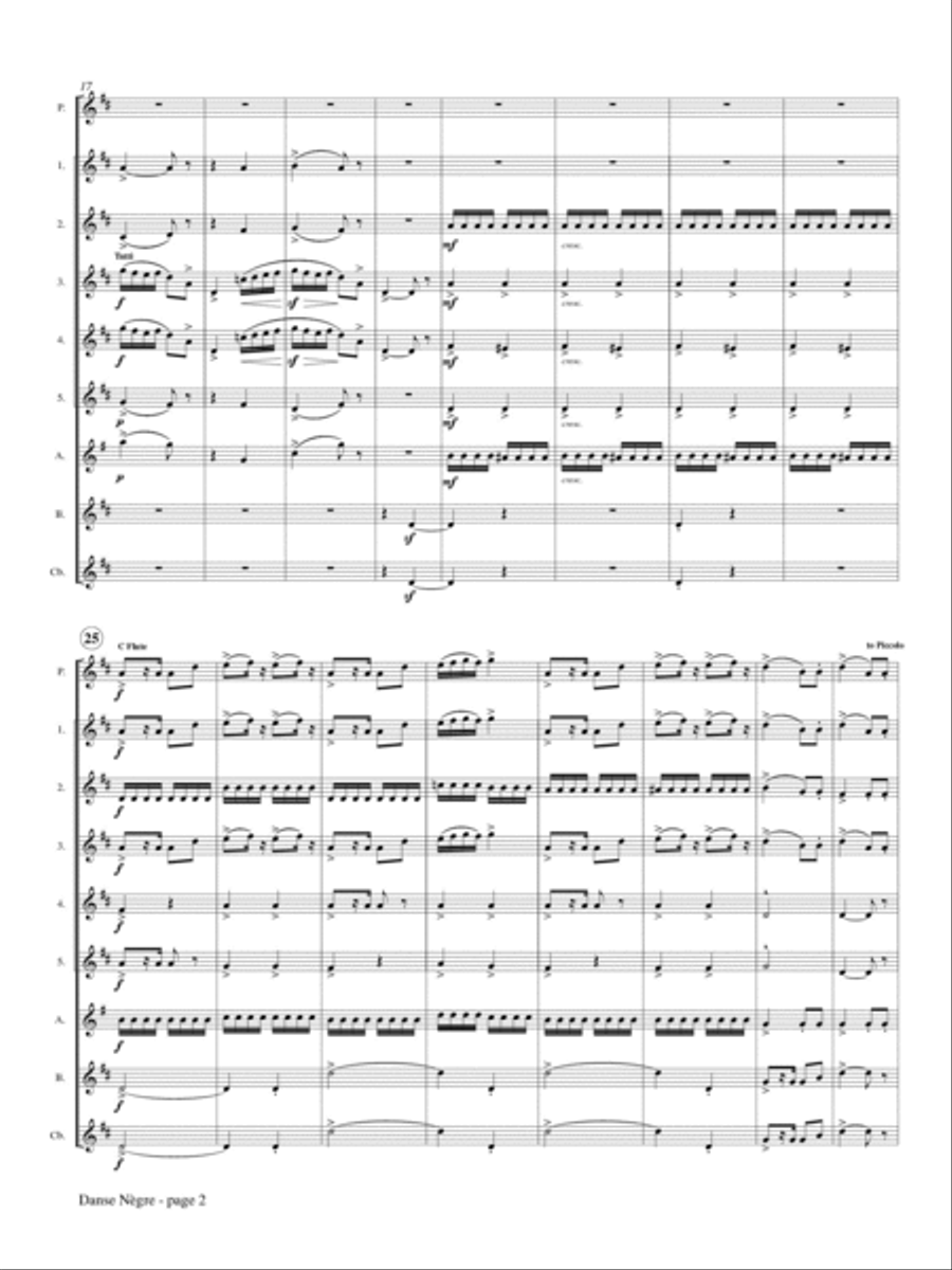 Danse Nègre from African Suite for Flute Choir Flute Choir scores gallery preview page 3