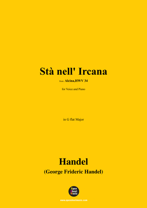 Book cover for Handel-Stà nell' Ircana,in G flat Major
