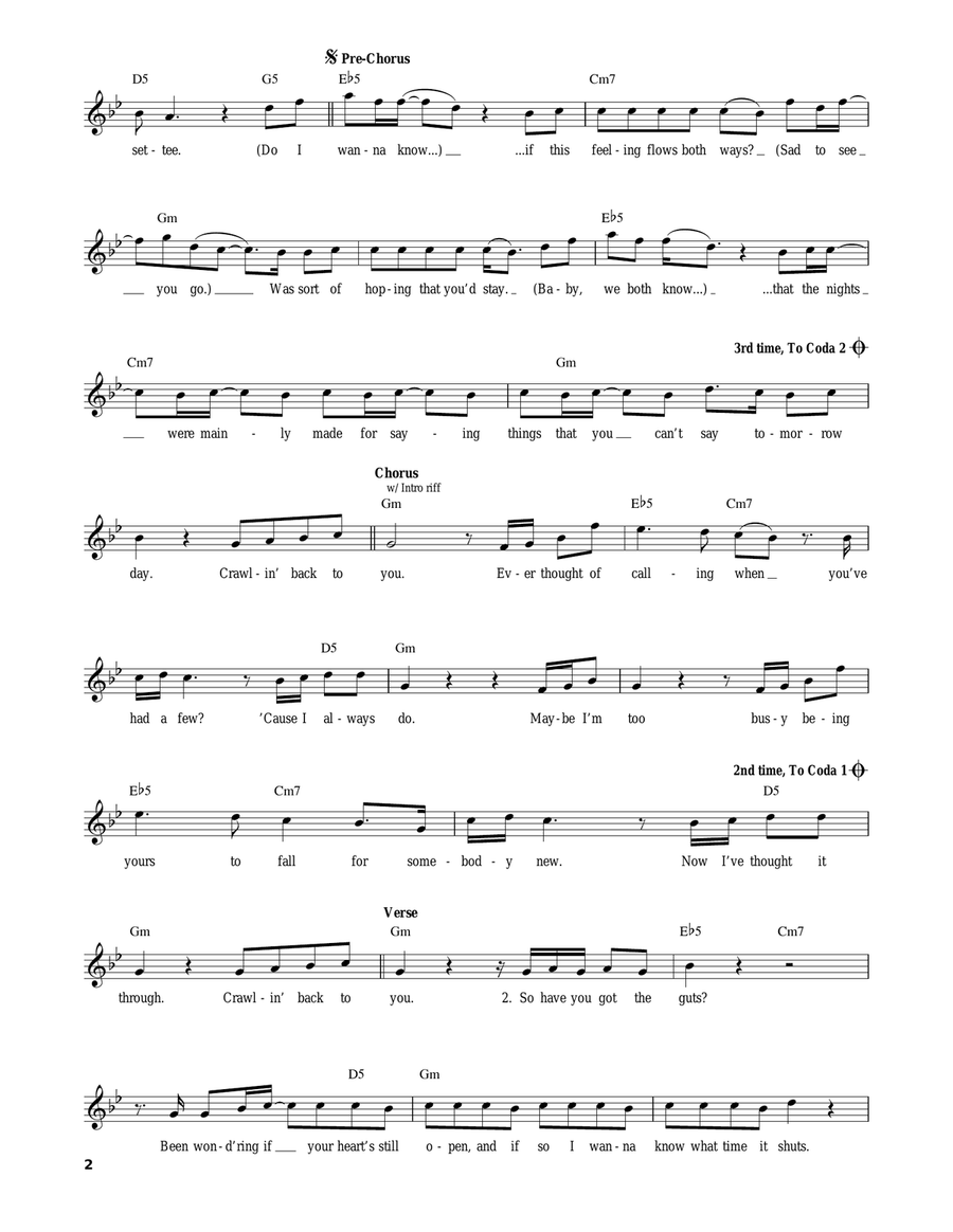 Do I Wanna Know? Acoustic Guitar scores gallery preview page 2