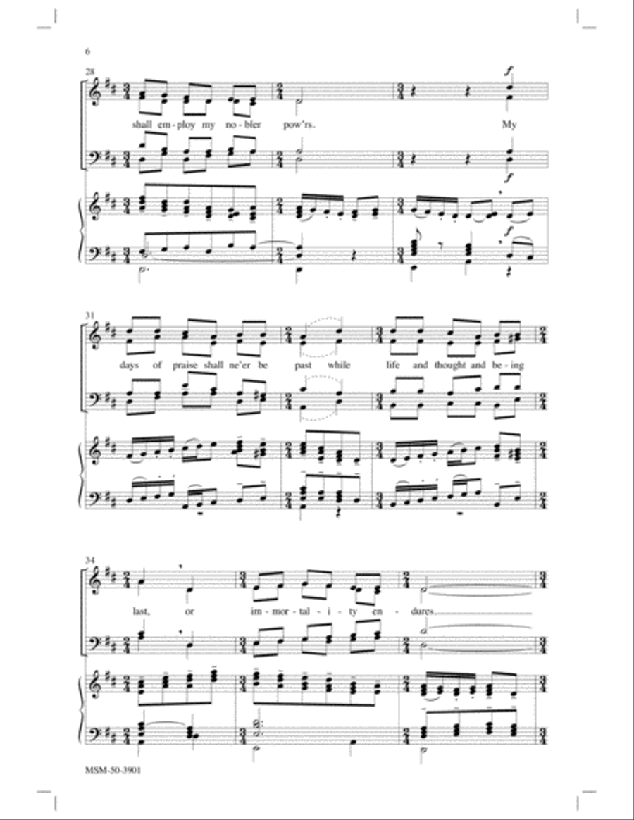 Psalm 146: I'll Praise My Maker While I've Breath Divisi scores gallery preview page 6