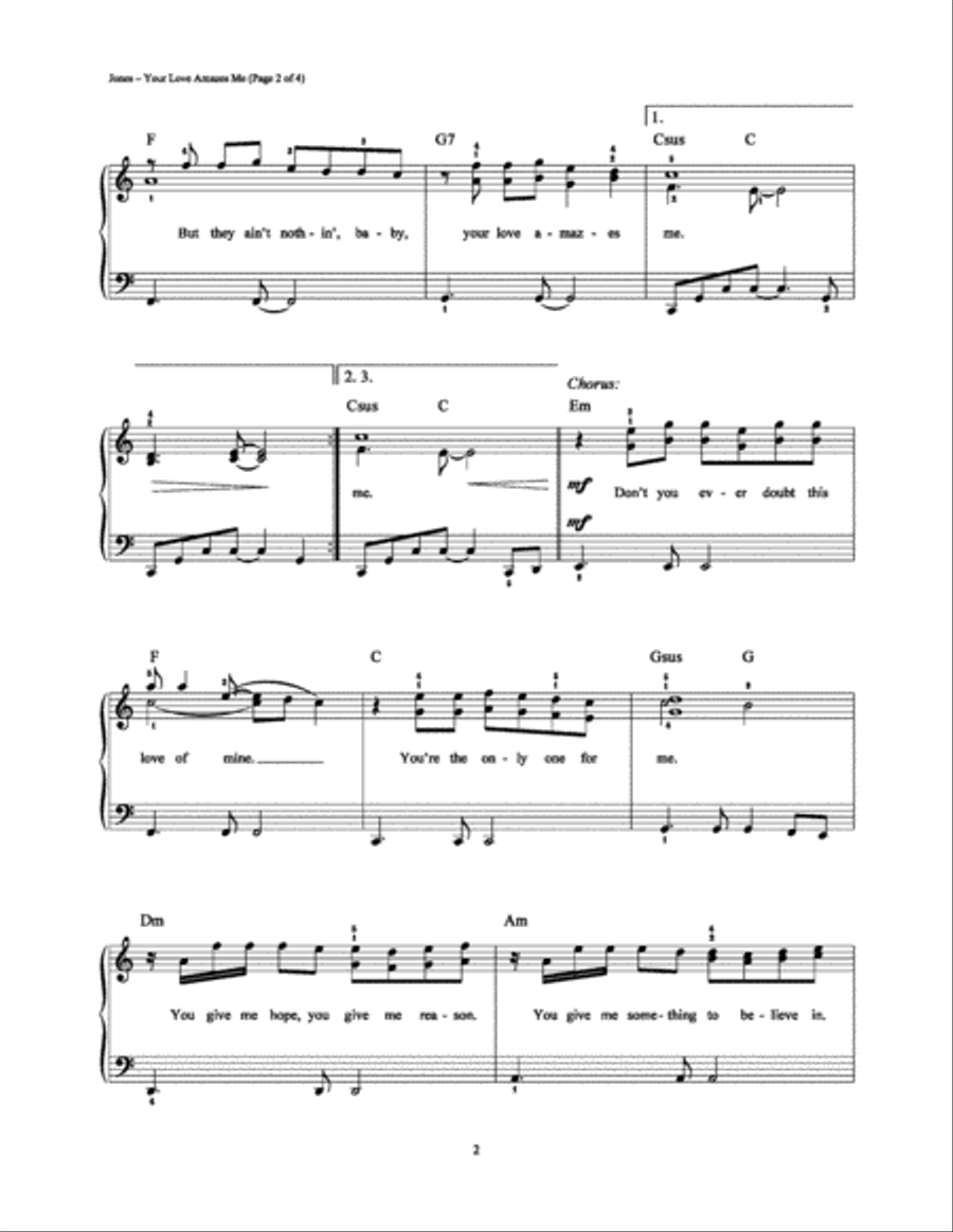 Your Love Amazes Me Your Love Amazes Me Easy Piano scores gallery preview page 2