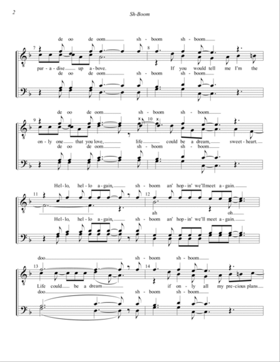 Sh-Boom (Life Could Be a Dream) (arr. Dave Briner) TTBB scores gallery preview page 2