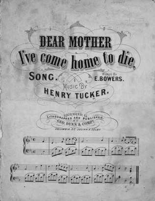 Dear Mother I've Come Home To Die. Song