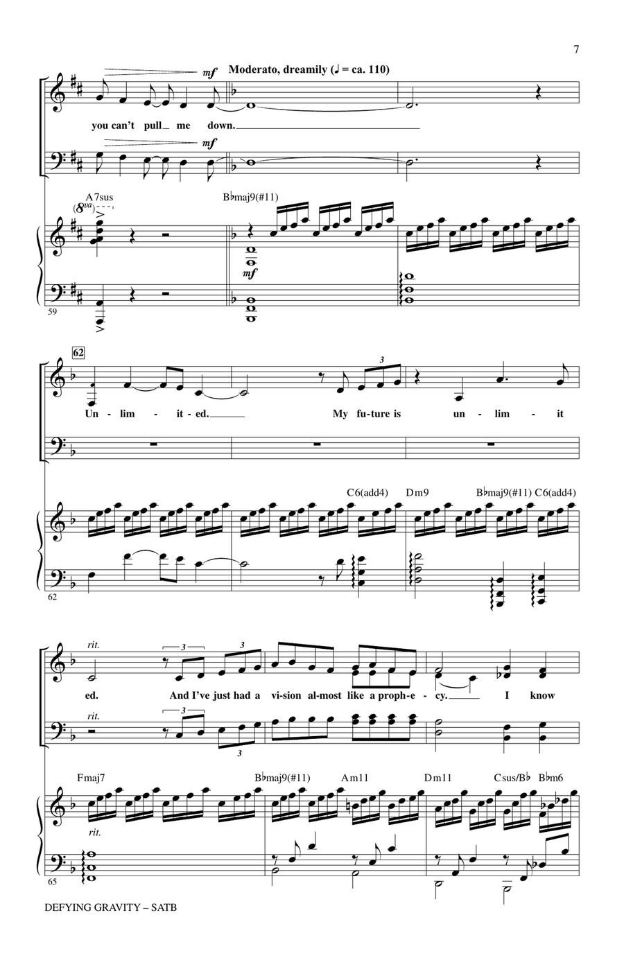 Defying Gravity (from Wicked) (arr. Roger Emerson) 4-Part scores gallery preview page 6