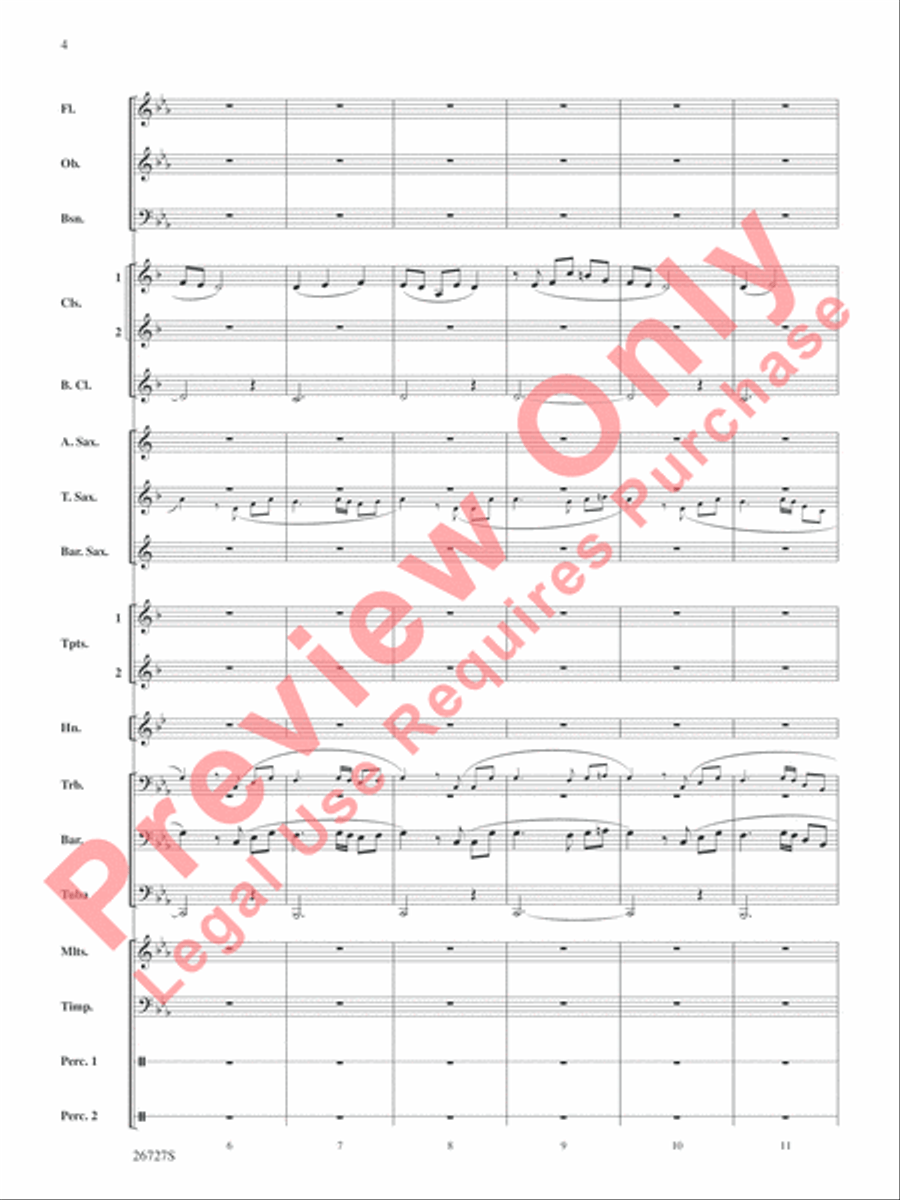 Evangeline: Two Cajun Songs Concert Band scores gallery preview page 5