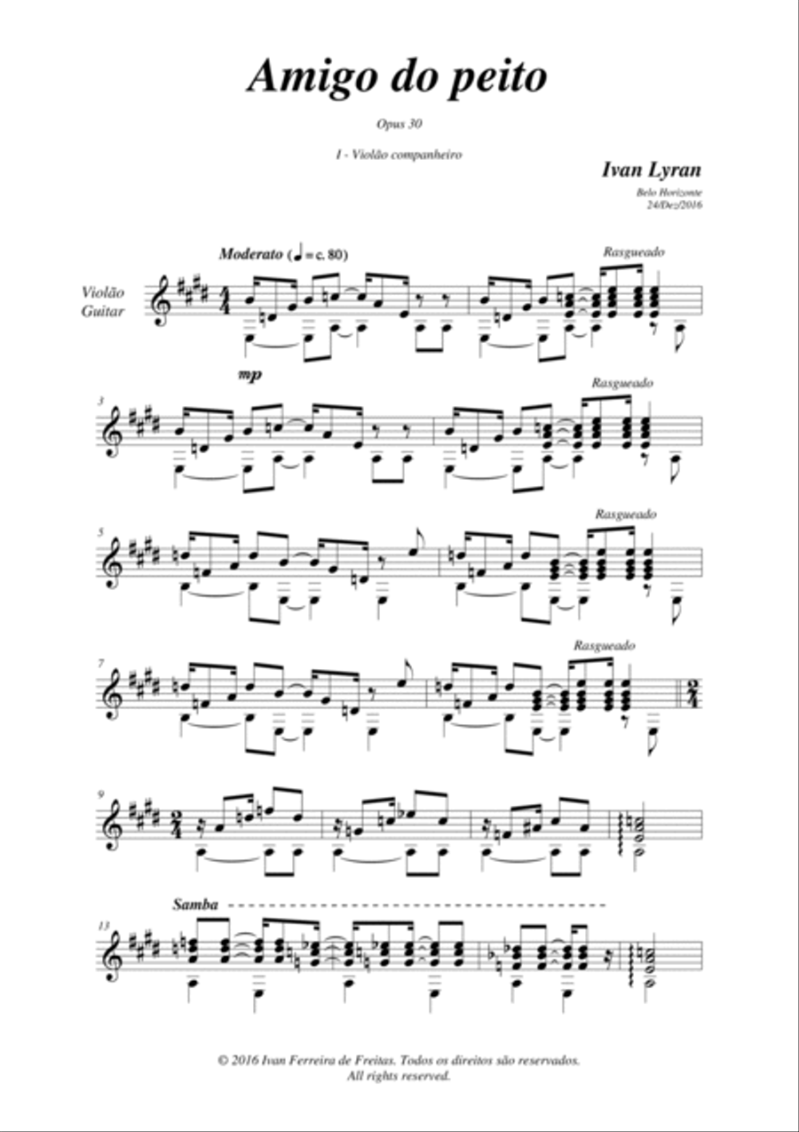 Amigo do peito Opus 30 Classical Guitar scores gallery preview page 3