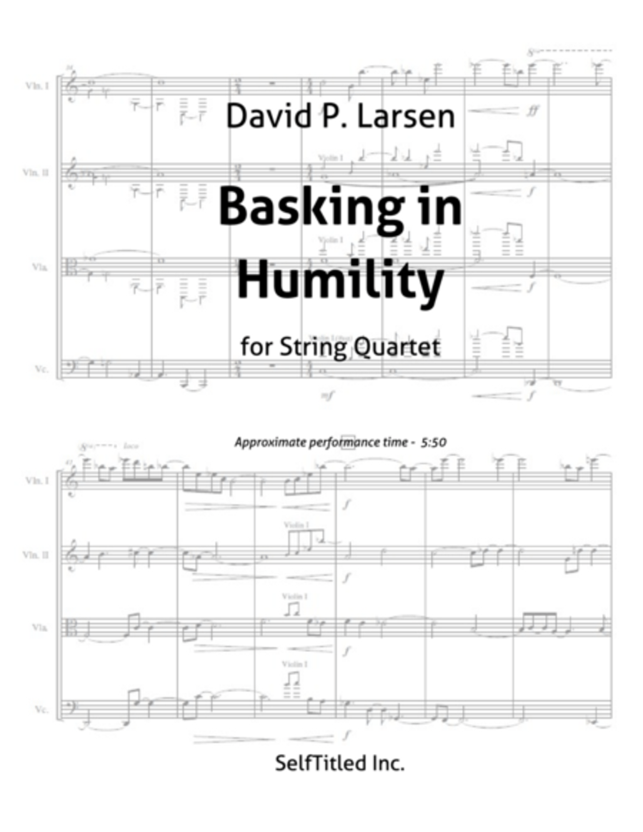 Basking in Humility String Quartet scores gallery preview page 1