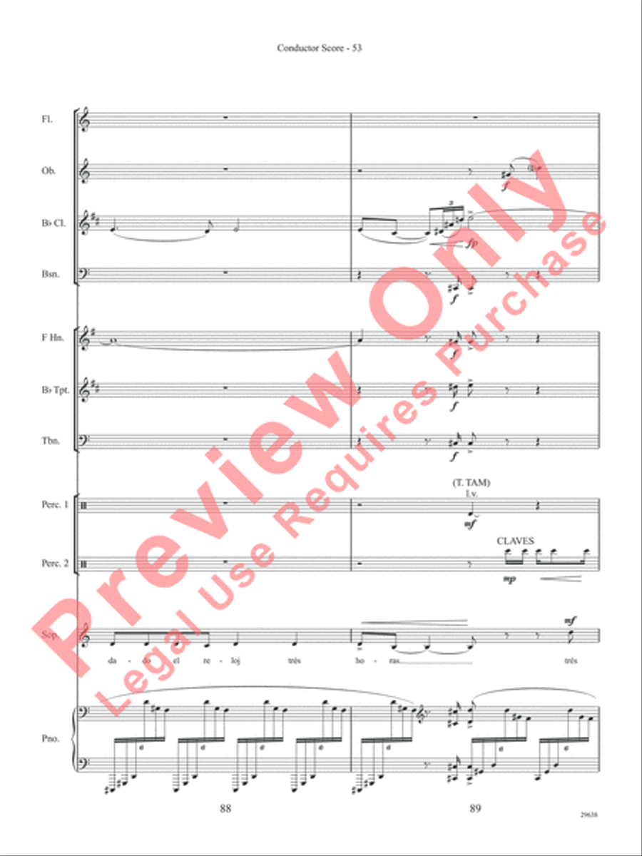 Three Spanish Songs (for Soprano and Wind Ensemble) Concert Band scores gallery preview page 58