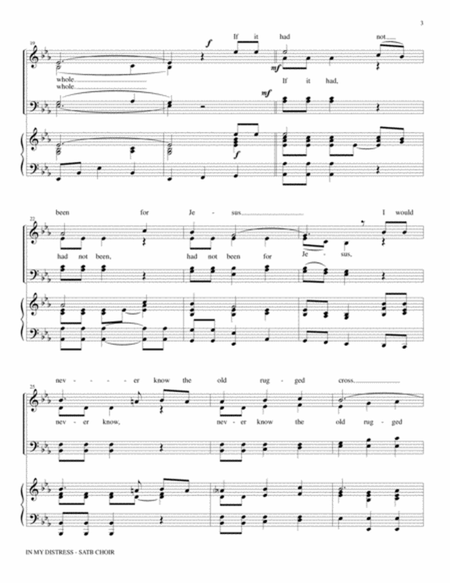 IN MY DISTRESS(SATB CHOIR with Piano) image number null