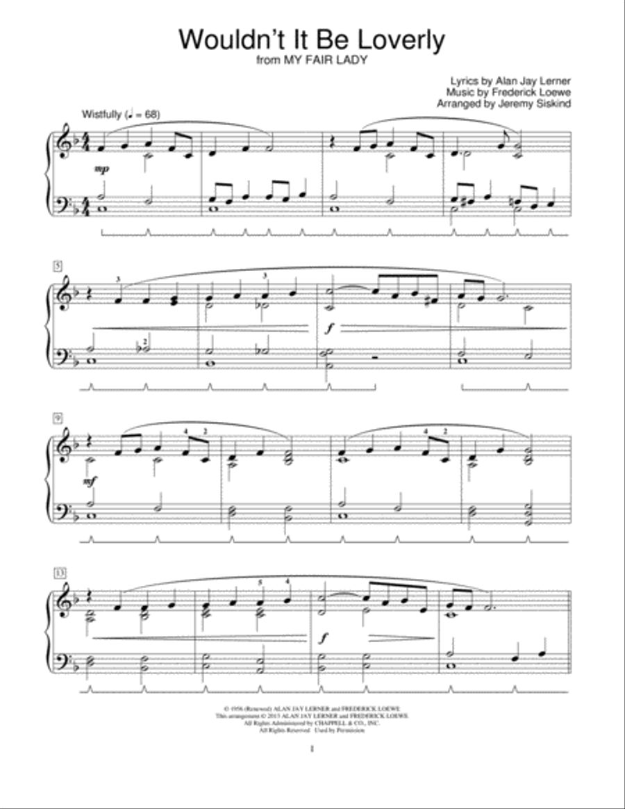 Wouldn't It Be Loverly Piano Method scores gallery preview page 1