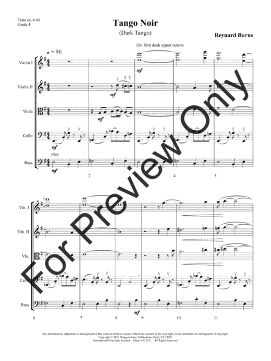 Tango Noir (Score) String Orchestra scores gallery preview page 4