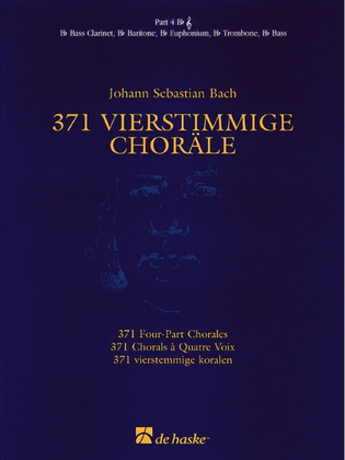 Book cover for 371 Four Part Chorales Part 4 B Flat Treble Clef