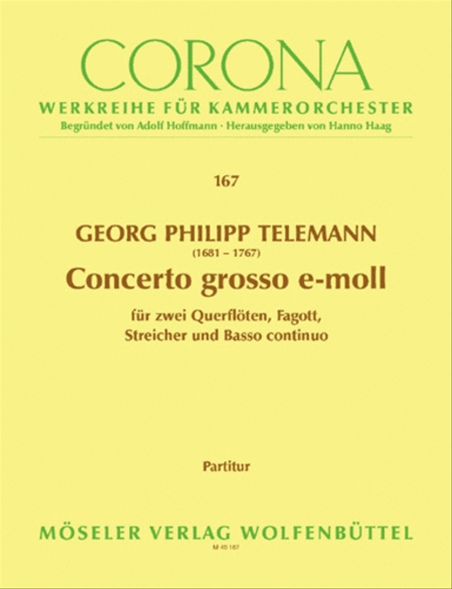 Concerto grosso E minor TWV 52:e2 Chamber Orchestra scores gallery preview page 1