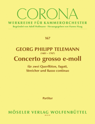 Book cover for Concerto grosso E minor TWV 52:e2