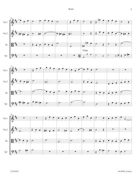 Bach: Fantasia in B minor BWV 563 arr. for String Quartet image number null