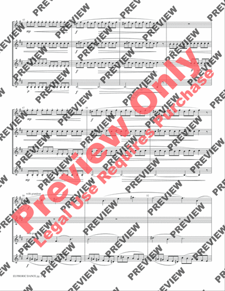 Euphoric Dance Clarinet Quartet scores gallery preview page 5