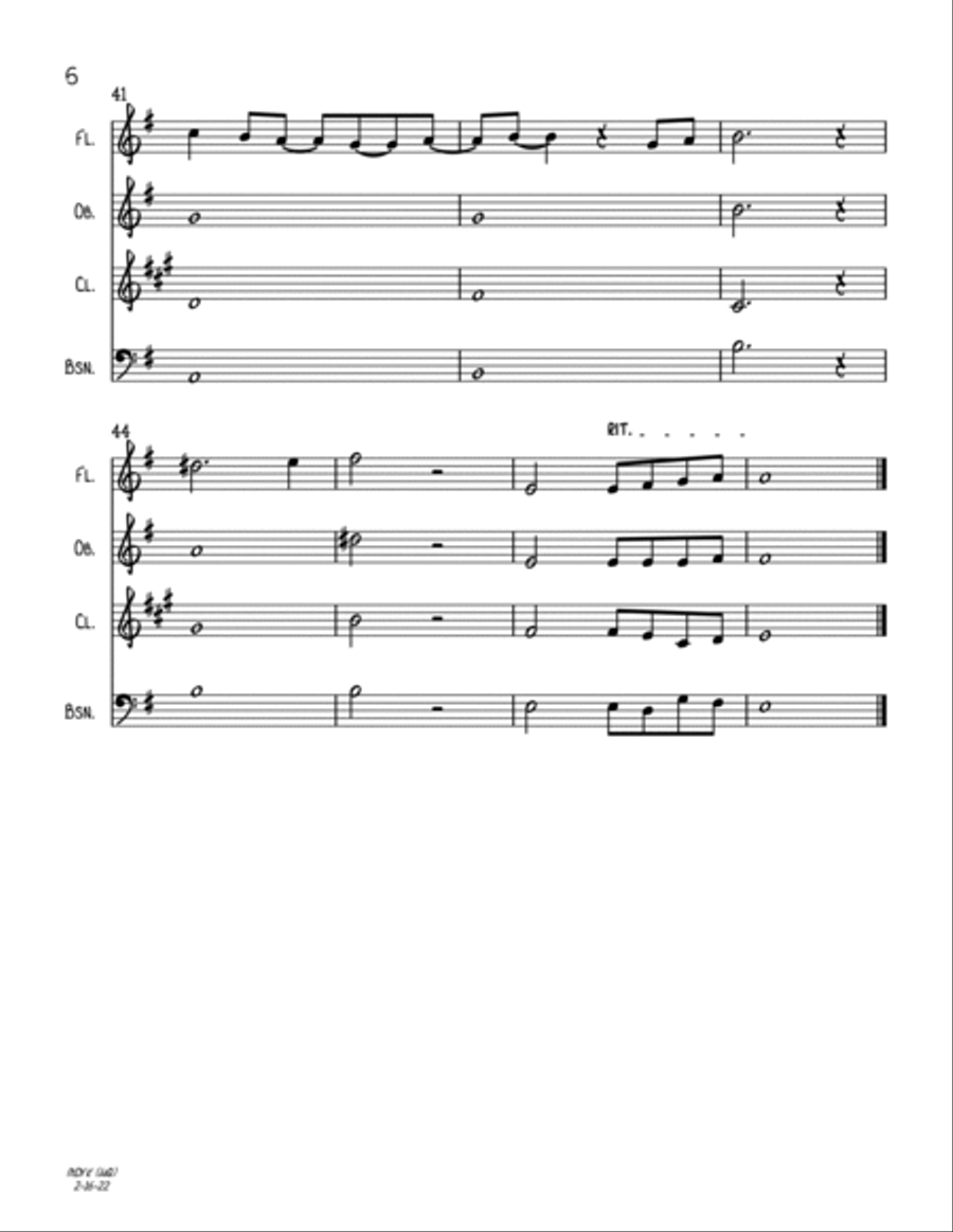 Mary, Did You Know? Woodwind Quartet scores gallery preview page 6